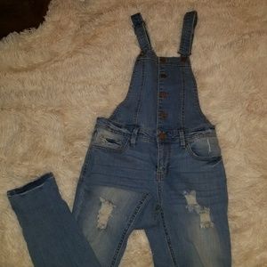 Skinny Distressed Overall